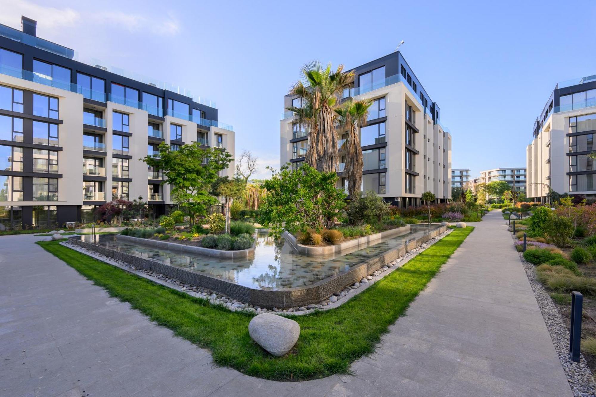 Boho Sea View One-Bedroom Pool & Spa Apartment Святые Константин и Елена Экстерьер фото